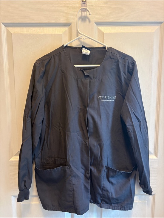 Cherokee Jackets & Blazers - Women's Grey Geisinger Embroidered Medical Scrub Jacket